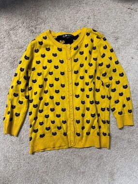 Black cat cardigan